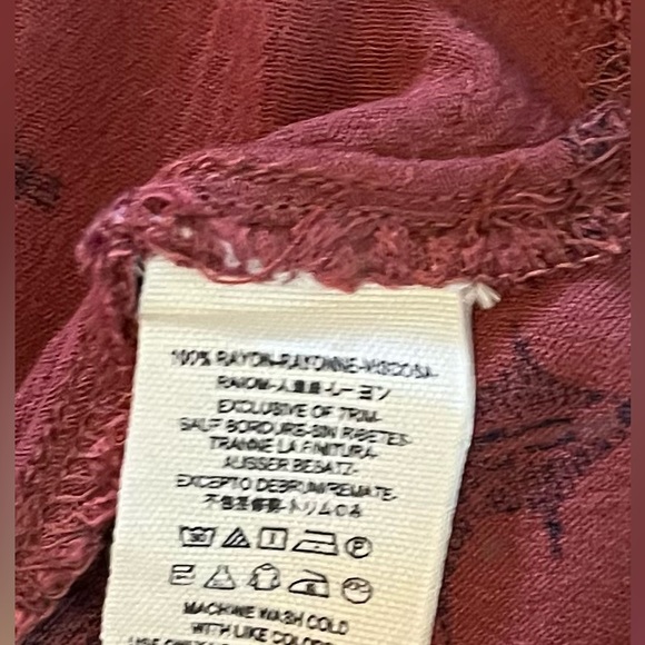 Free People Tree Swing Dress in Maroon Medallion W/Pockets SZ Small - Picture 7 of 8